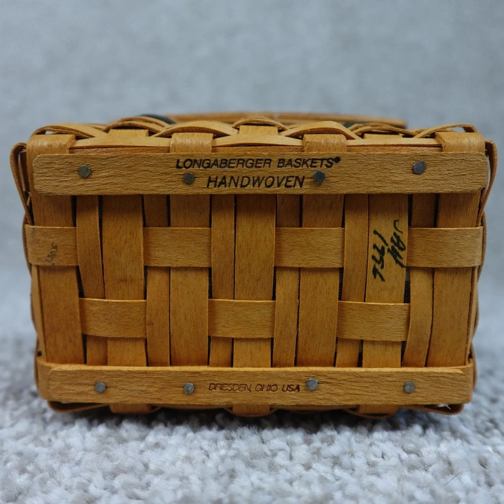 Longaberger 1996 JW Collection Miniature Market Basket Set Liner & Protector